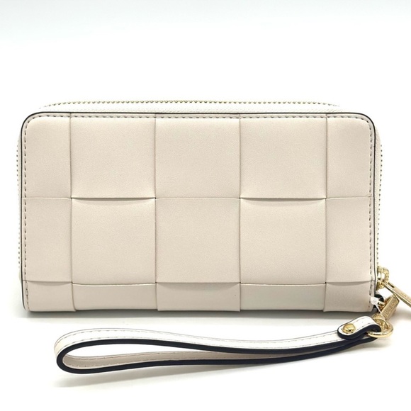 Michael Kors Jet Set Travel Large Flat MF Phone Case Wallet Light Cream - Picture 6 of 9